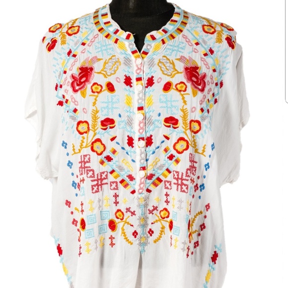 Johnny Was Tops - JOHNNY WAS MISSIO BLOUSE in NATURAL WHITE